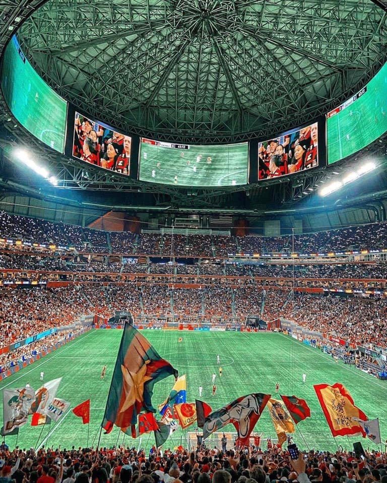 Mercedes-Benz Stadium with the Biggest Video Board 